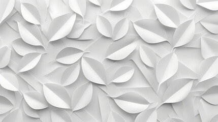 Poster - White geometric leaves 3d tiles texture Background banner panorama