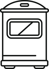 Poster - Line drawing of a modern bus stop with a glass window, designed for passengers waiting for public transportation
