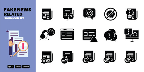 Fake News Related solid icon vector design good for web and mobile app