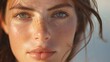 © Farid - Pretty woman portrait. Beautiful female face, clear skin. Skincare and facial treatment concept.