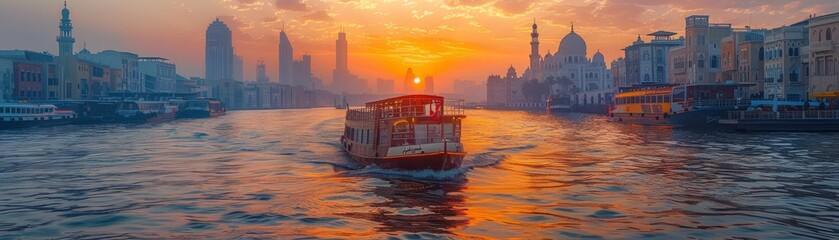 Sticker - Dubai Creek, 2050, fururistic, cinematic, f1