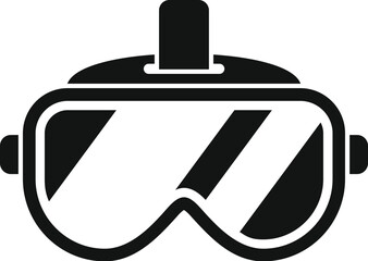 Poster - this simple black and white icon represents virtual reality glasses
