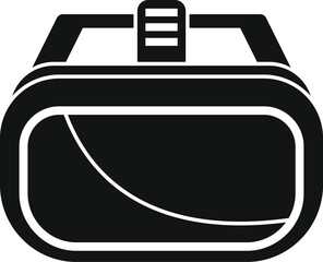 Poster - Black solid icon for virtual reality glasses headset, presenting the digital world