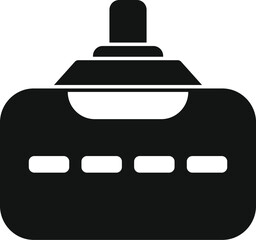 Poster - Black solid icon for a futuristic vehicle being controlled with a gamepad