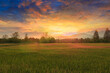 © chaphot - Landscape sky cloud background with  light  sunset  in   fields.