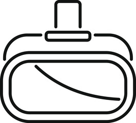 Poster - simple line art icon of a vr headset simulating an augmented reality experience