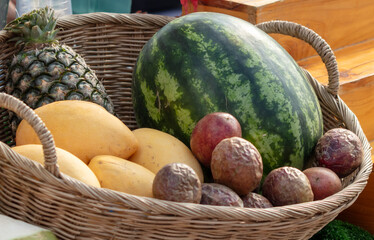 Canvas Print - Watermelon fruit at the market