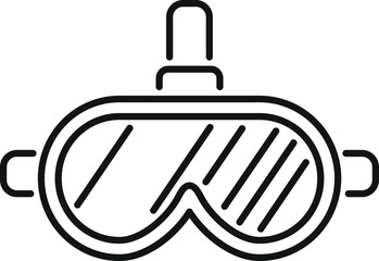 Poster - simple line icon of a scuba diving mask, symbolizing underwater adventures and exploration