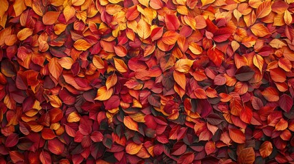 Poster - Leaves, tapestry,  fiery,  hues. Generative AI