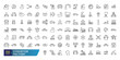 © Rubbble - Conveyor factory icon set. Engineering and robotic industry. Conveyor belt. Collection and pack of linear web and ui icons. Editable stroke. Vector illustration.