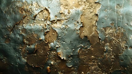 Wall Mural - Metallic scratches and cracks. Generative AI