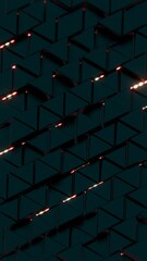 Poster - Abstract Pattern of Glowing Geometric Tiles with Light Effects

