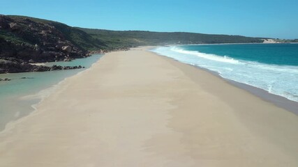 Wall Mural - Drone footage of Injidup Beach near Yallingup town on a sunny day in Western Australia, Australia