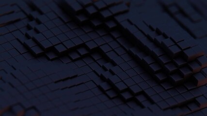 Aufkleber - Abstract 3D Tiles with Glowing Lights in a Dark Environment

