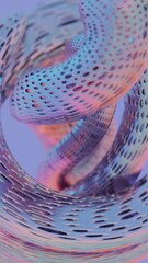 Poster - Abstract 3D Twisted Tubes with Perforated Surface in Pastel Colors

