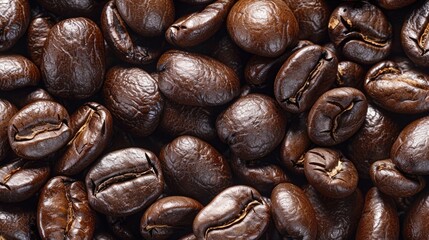 Sticker - Roasted coffee beans close-up. Generative AI