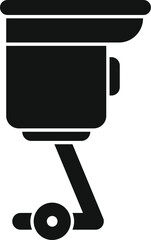 Poster - Black icon of a speed dome security camera on a wheel mount, providing surveillance and security