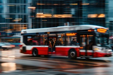 Wall Mural - City Bus Blurred in Motion