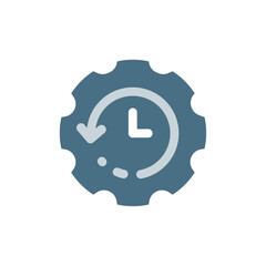 Poster - time management, set timer concept illustration flat design icon