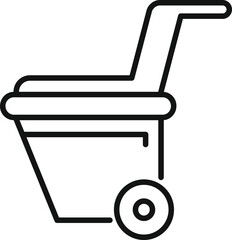 Poster - Simple line icon of a construction cart used for carrying bricks, cement and other building materials