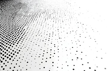 Poster - A white background with small black squares arranged in an orderly pattern, creating the appearance of data points or digital code. The square dots form the grid for various text and images to be plac
