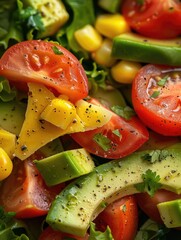 Wall Mural - Fresh ingredients in a healthy salad, great for lunch or dinner