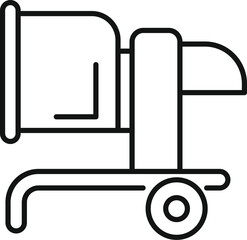 Canvas Print - Minimalist line icon of a concrete mixer machine used on construction sites for mixing concrete