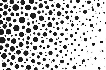 Poster - A white background with small black squares arranged in an orderly pattern, creating the appearance of data points or digital code. The square dots form the grid for various text and images to be plac