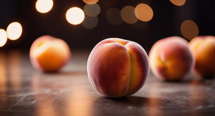 Wall Mural - juicy peach, ripe, orange peach, juicy fruit