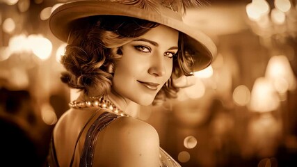 Wall Mural - A vintage portrait of an 1920s elegant girl