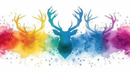 Wall Mural - Explore stunning deer illustrations that bring natures beauty into your space with unique wall art that enhances any room.