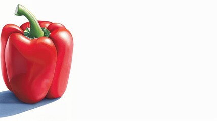 Wall Mural - A vibrant red bell pepper illustration, meticulously crafted with colored pencil. Perfect for culinary art or foodthemed decor.