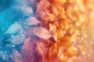 Poster - A close-up shot of a bunch of leaves, highlighting their texture and color