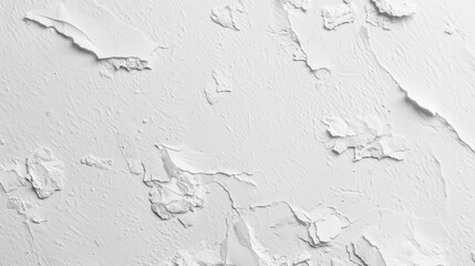 Poster - A close-up shot of a white wall with peeling paint, suitable for use in interior design or home improvement projects