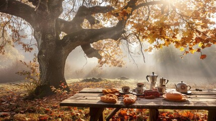 Poster - A table with a variety of pastries