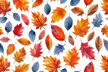 Poster - A cluster of vibrant leaves against a pure white background, ideal for uses such as nature-inspired designs or autumn-themed projects