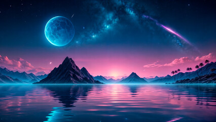 Wall Mural - Beautiful night landscape