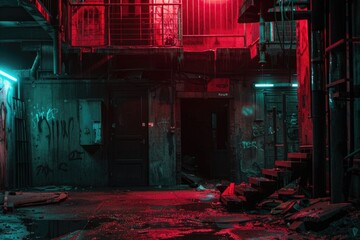 Poster - A structure with a prominent red light feature, suitable for use as a landmark or indicator