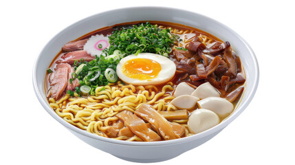 Sticker - A Delicious Bowl of Ramen With Soft Boiled Egg and Fresh Toppings in a Cozy Japanese Restaurant