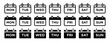 © Craft Studio - weekend calendar icon set. everyday or daily calendar sign. Monday, Tuesday, Wednesday, Thursday, Friday, Saturday, and Sunday. Mon, Tue, Wed, Thu, Fri, Sat, and Sun.