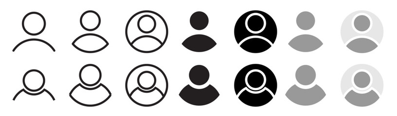 Poster - User profile icon set. person avatar vector symbol. account web sign. login page my account button for web and app ui designs