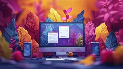 vector, illustration, Web design template. Vector illustration concept of website design and development, app development, seo, business presentation, marketing