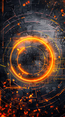Poster - Abstract futuristic digital background with circular elements and glowing lights