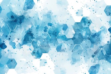 Poster - A unique blue and white design featuring interconnected hexagons, great for backgrounds and graphics