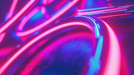 Aufkleber - Close-up shot of vibrant neon lights illuminating a dark space, great for use in event or nightlife photography