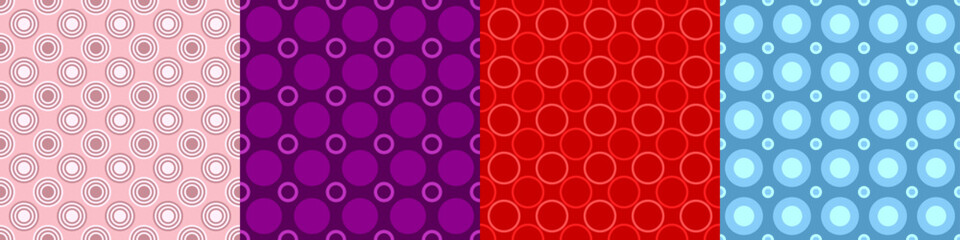 Poster - Seamless geometric threetone pattern set