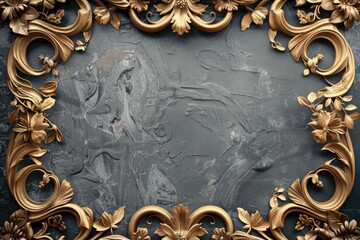 Poster - A golden frame hangs on a wall with a subtle background