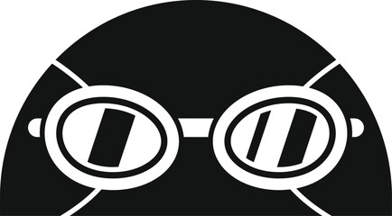 Poster - simple vector icon of a swimmer wearing swimming goggles getting ready to swim