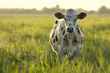 Wall Mural - cow in field