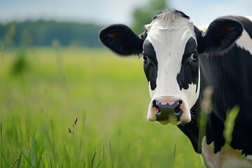 Wall Mural - cow in the meadow